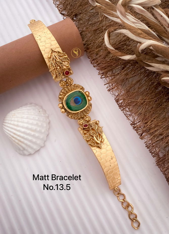 8 MB Golden Matt Bracelet Wholesale Shop In Surat
